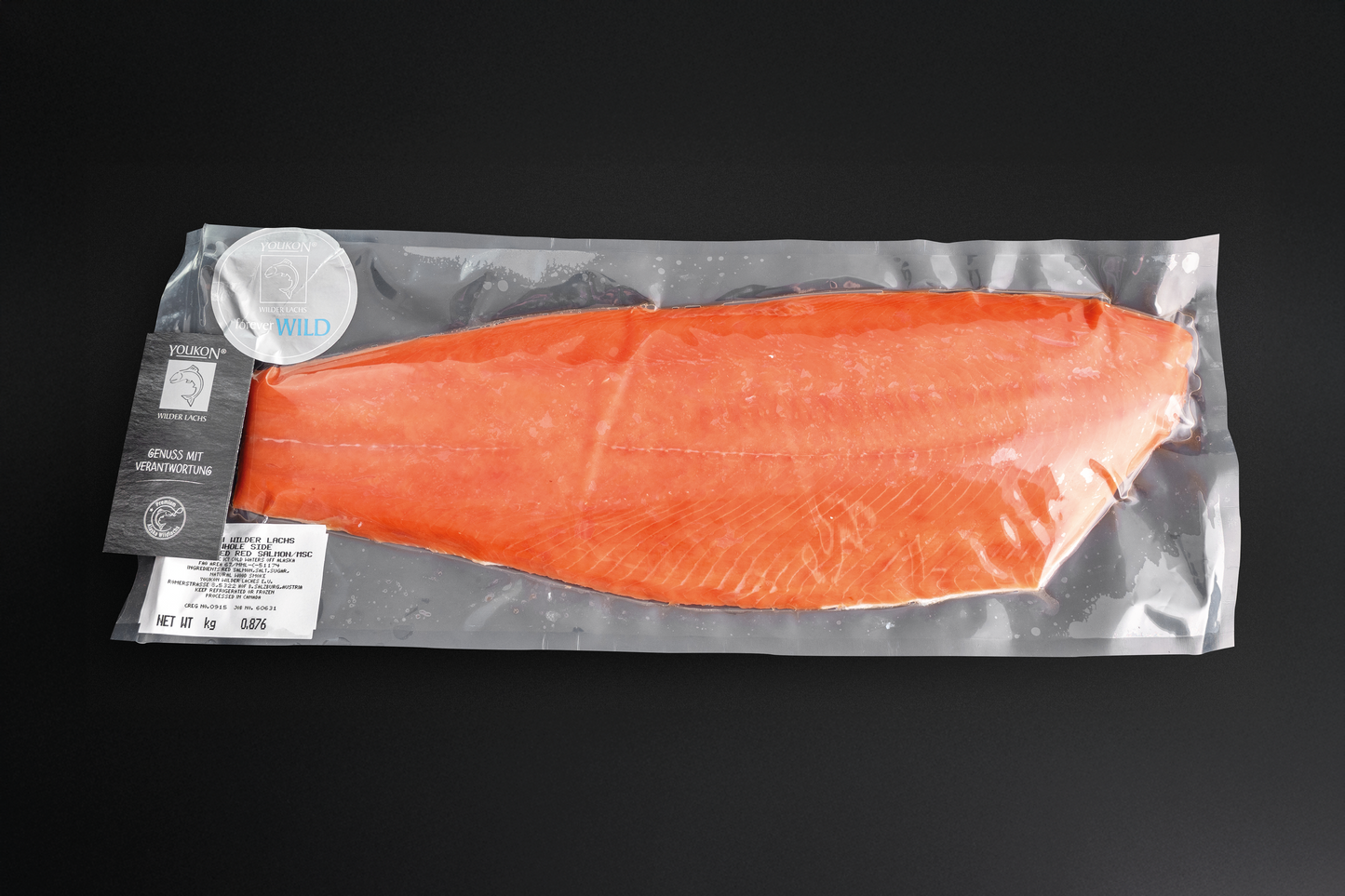 Youkon Red Salmon - ganze Seite geräuchert & ungeschnitten