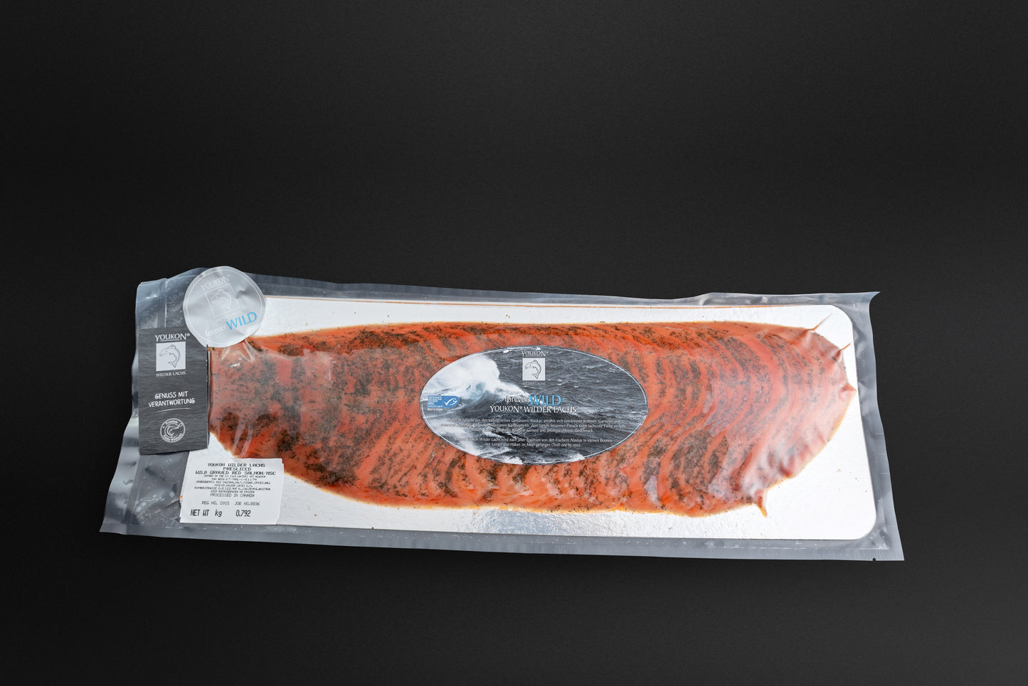 Youkon Wild Red Salmon Graved - whole side sliced