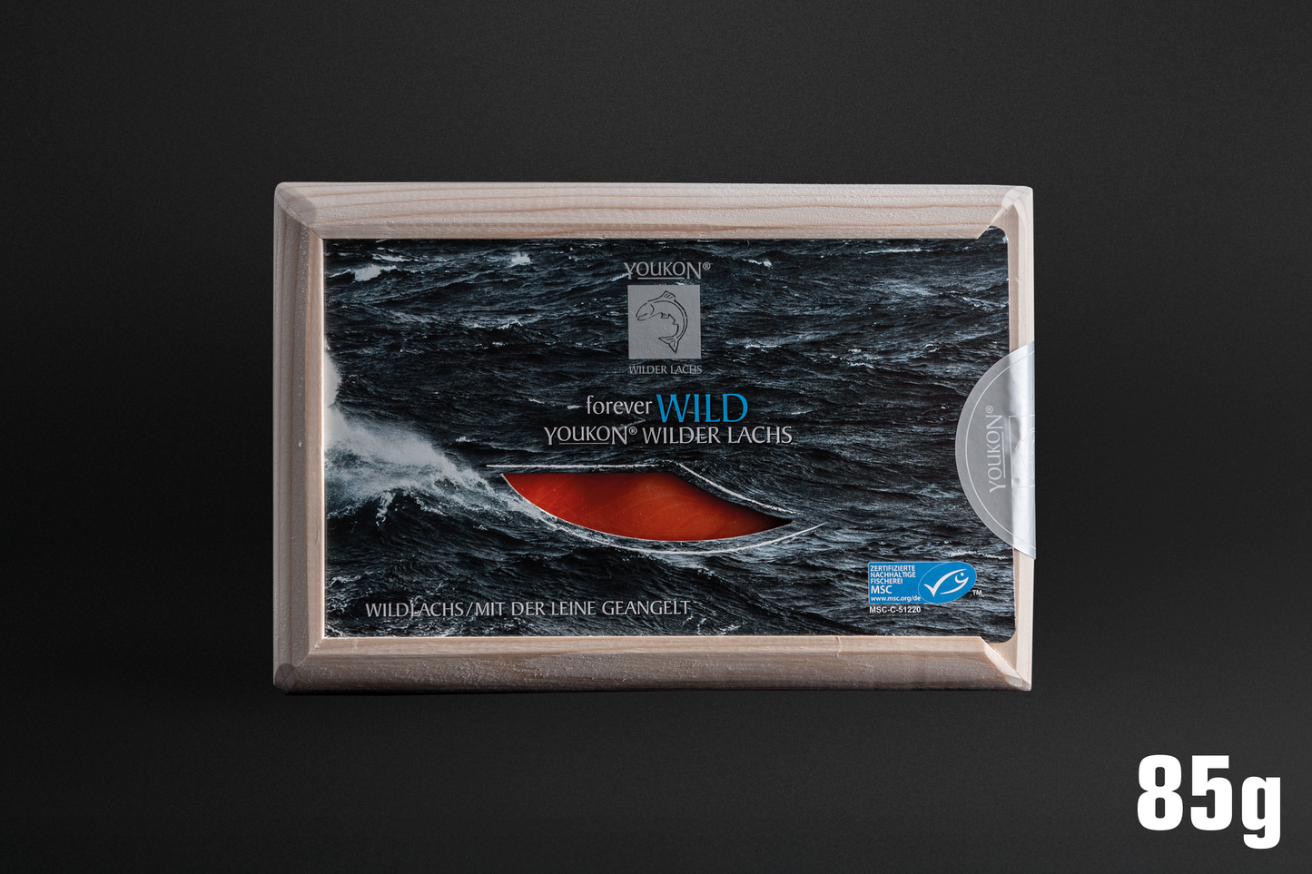 Youkon Red Salmon in edler Naturholzverpackung