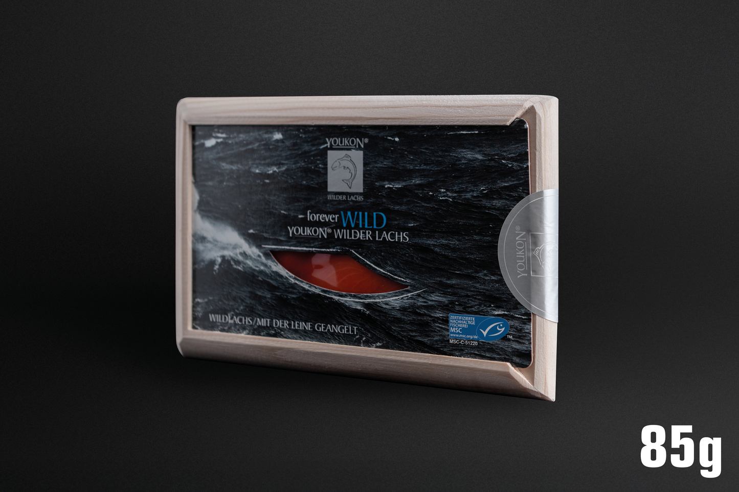 Youkon Red Salmon in edler Naturholzverpackung