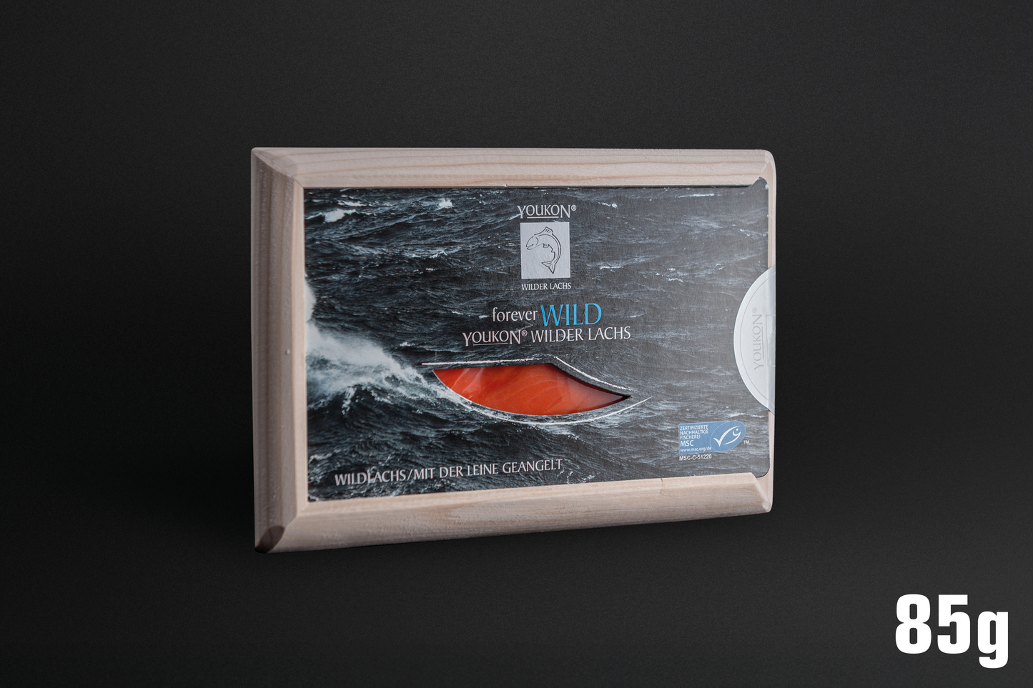 Youkon Red Salmon in edler Naturholzverpackung